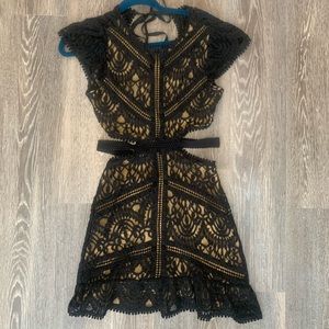 Black Cut Out Lace Dress